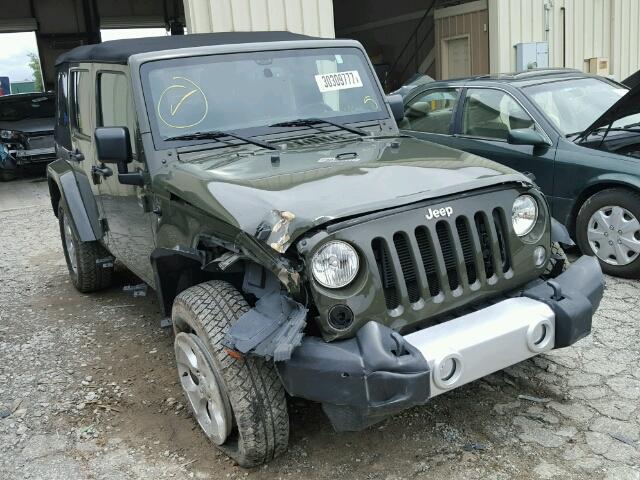 1C4BJWEG4FL664405 - 2015 JEEP WRANGLER U GREEN photo 1