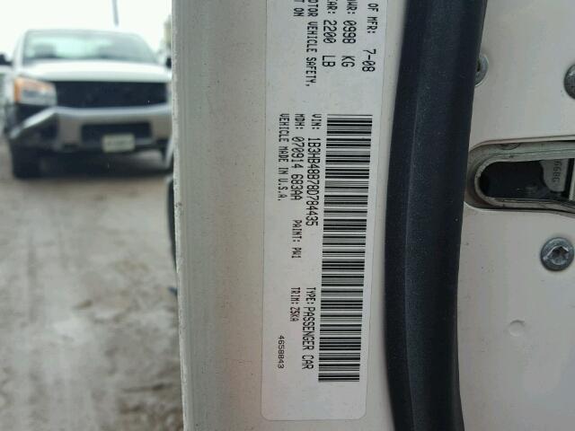 1B3HB48B78D784435 - 2008 DODGE CALIBER SX WHITE photo 10