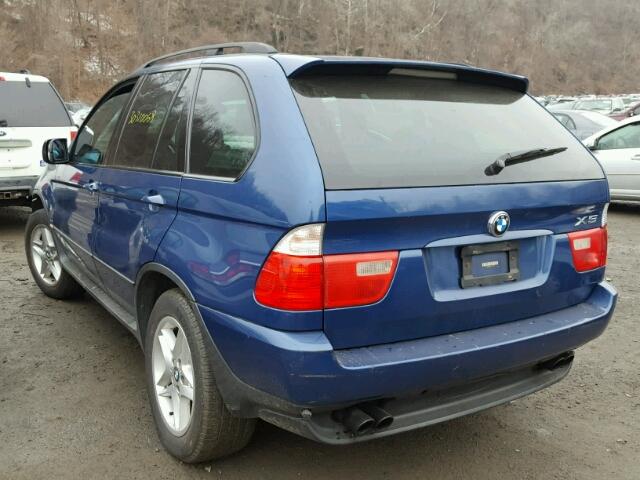 5UXFB33543LH39678 - 2003 BMW X5 4.4I BLUE photo 3