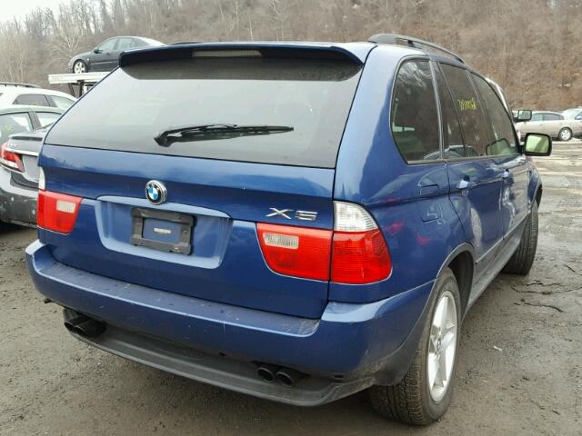 5UXFB33543LH39678 - 2003 BMW X5 4.4I BLUE photo 4