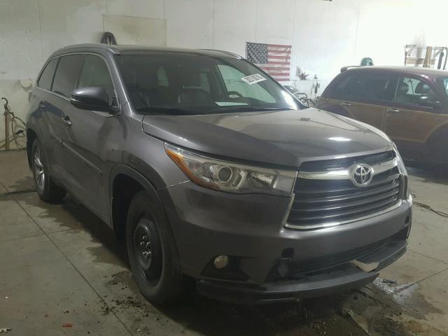 5TDJKRFH8FS159998 - 2015 TOYOTA HIGHLANDER GRAY photo 1