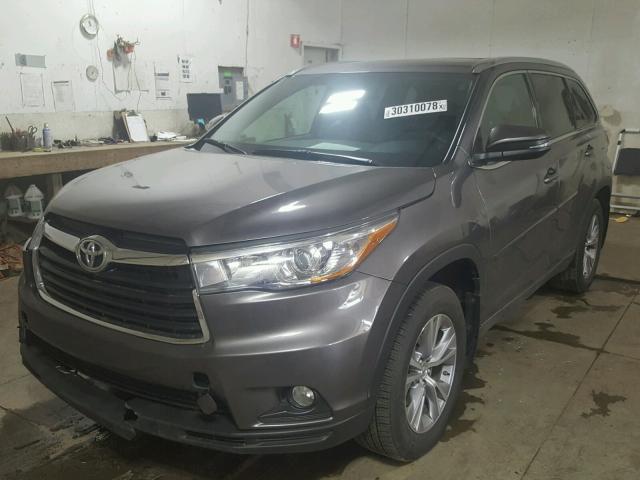 5TDJKRFH8FS159998 - 2015 TOYOTA HIGHLANDER GRAY photo 2