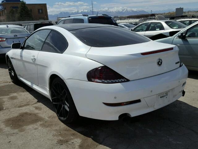 WBAEA53539CV92476 - 2009 BMW 650 I WHITE photo 3