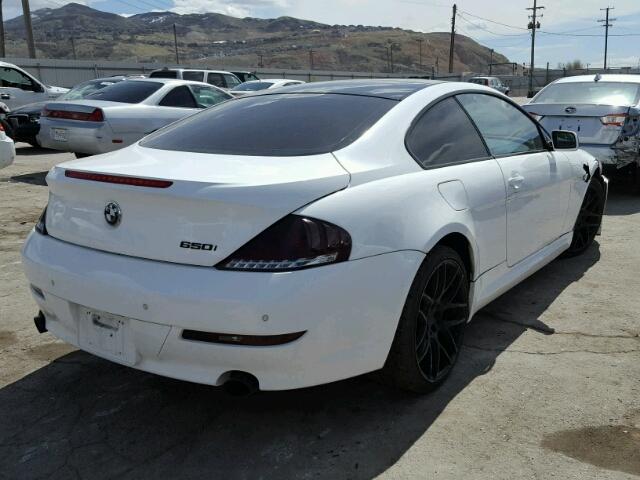 WBAEA53539CV92476 - 2009 BMW 650 I WHITE photo 4