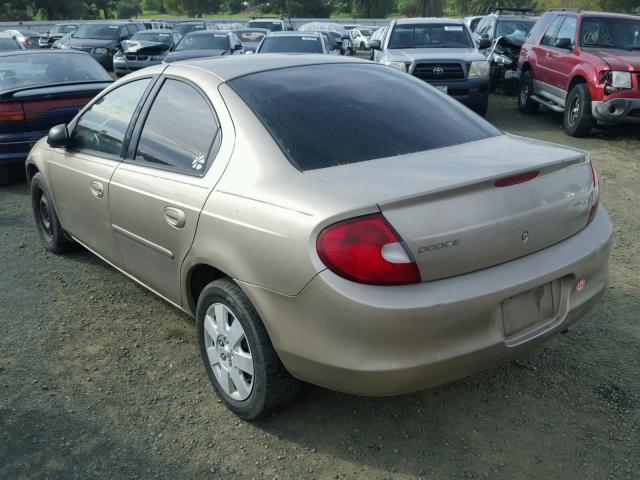 1B3ES46C52D615875 - 2002 DODGE NEON SE GOLD photo 3