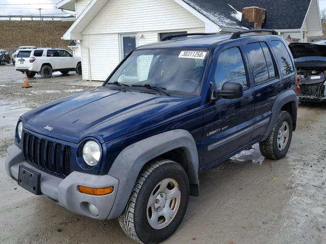 1J4GL48KX2W264744 - 2002 JEEP LIBERTY SP BLUE photo 2