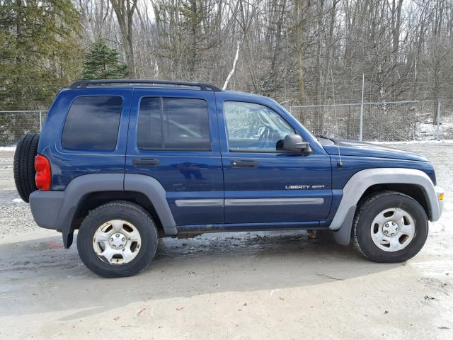 1J4GL48KX2W264744 - 2002 JEEP LIBERTY SP BLUE photo 9