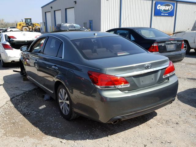 4T1BK3DB1BU385026 - 2011 TOYOTA AVALON BAS GREEN photo 3