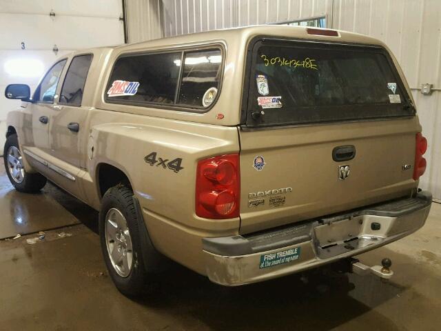 1D3HW58N85S212307 - 2005 DODGE DAKOTA QUA TAN photo 3