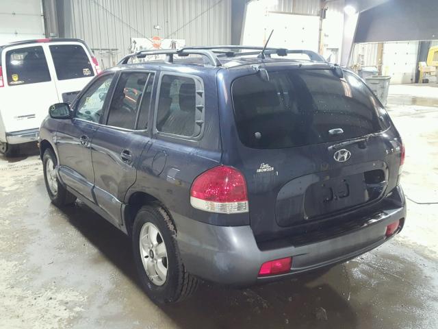 KM8SC73D25U960214 - 2005 HYUNDAI SANTA FE G BLUE photo 3