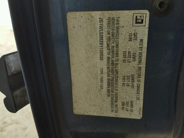 2G1WL52M2V1126539 - 1997 CHEVROLET LUMINA BAS ლურჯი ფოტო 10