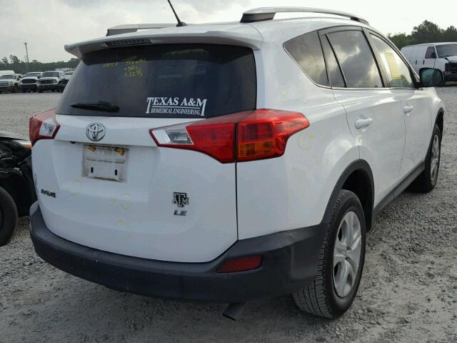 2T3ZFREVXEW101628 - 2014 TOYOTA RAV4 LE WHITE photo 4