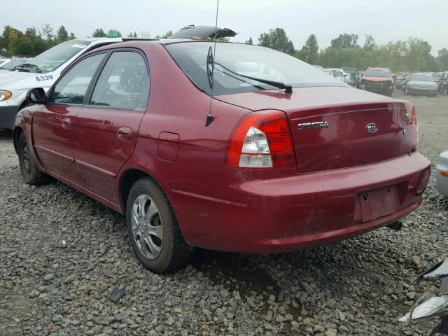 KNAFB161X35127997 - 2003 KIA SPECTRA GS RED photo 3