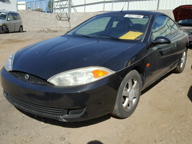 1ZWHT61L025625292 - 2002 MERCURY COUGAR V6 BLACK photo 2