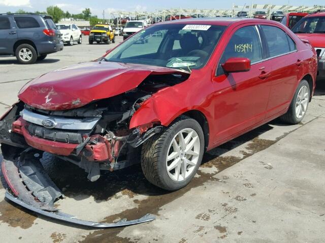 3FAHP0JA2CR389790 - 2012 FORD FUSION SEL RED photo 2