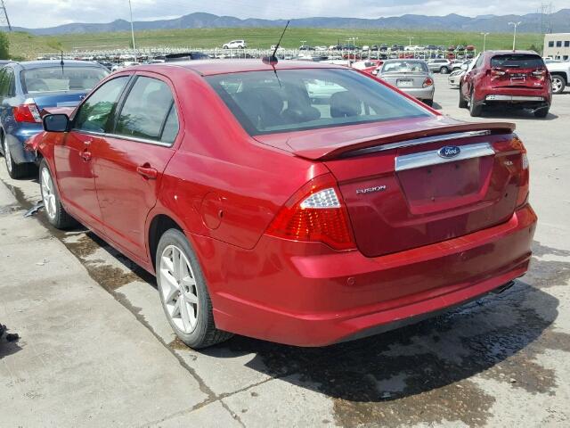 3FAHP0JA2CR389790 - 2012 FORD FUSION SEL RED photo 3