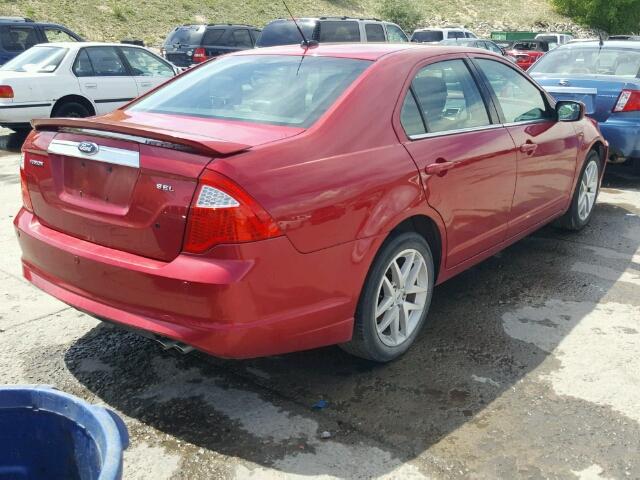 3FAHP0JA2CR389790 - 2012 FORD FUSION SEL RED photo 4