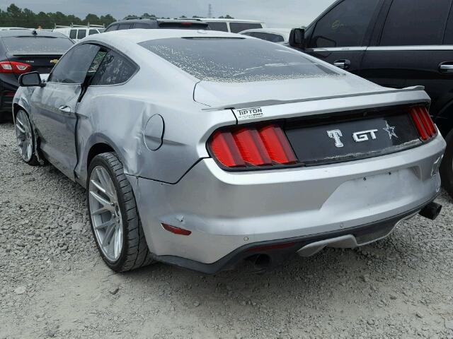 1FA6P8CF6F5413062 - 2015 FORD MUSTANG GT SILVER photo 3