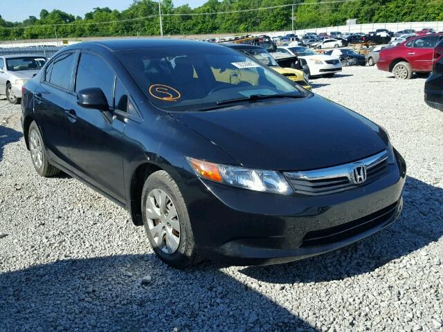 19XFB2F51CE013175 - 2012 HONDA CIVIC LX BLACK photo 1