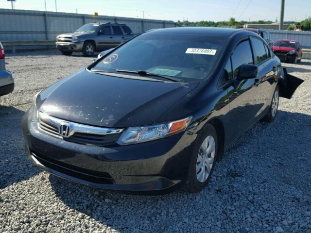 19XFB2F51CE013175 - 2012 HONDA CIVIC LX BLACK photo 2