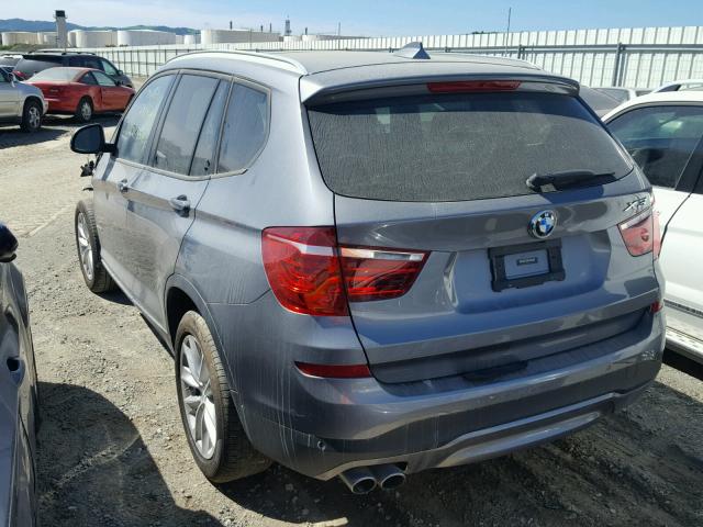 5UXWZ7C53G0T43264 - 2016 BMW X3 SDRIVE2 SILVER photo 3