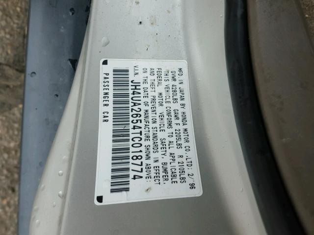 JH4UA2654TC018774 - 1996 ACURA 2.5TL SILVER photo 10