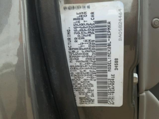 4T1BF28B64U358089 - 2004 TOYOTA AVALON XL GRAY photo 10