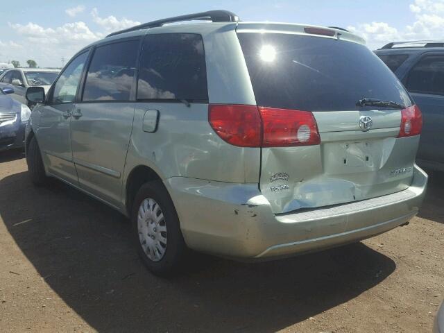 5TDZK23C67S047107 - 2007 TOYOTA SIENNA CE GREEN photo 3