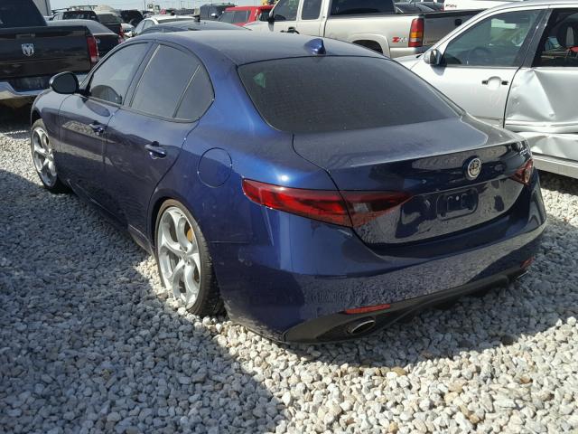 ZARFAECN7J7574993 - 2018 ALFA ROMEO GIULIA TI BLUE photo 3