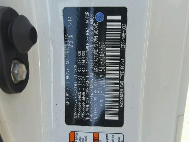 JF1ZNAA15E8708362 - 2014 TOYOTA SCION FR-S თეთრი ფოტო 10