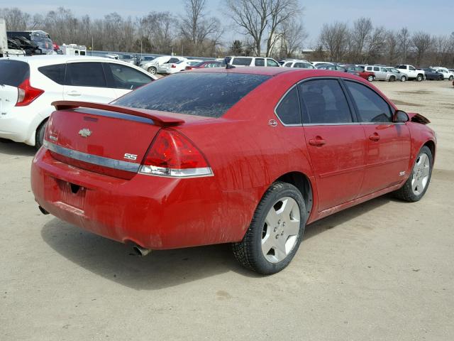 2G1WD58C389253320 - 2008 CHEVROLET IMPALA SUP RED photo 4