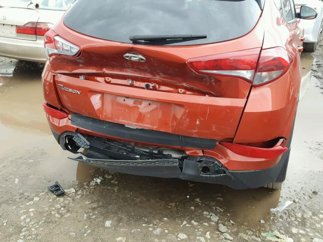 KM8J33A4XHU482202 - 2017 HYUNDAI TUCSON LIM ORANGE photo 9