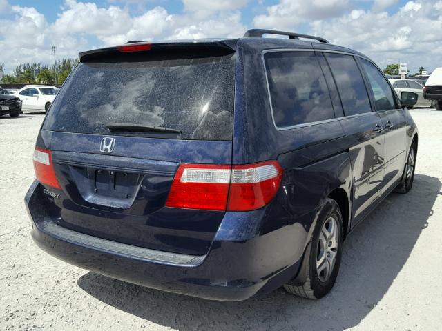 5FNRL38727B080320 - 2007 HONDA ODYSSEY EX BLUE photo 4