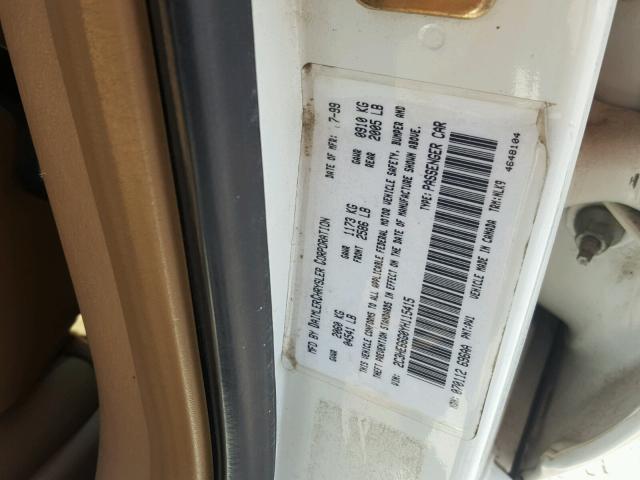 2C3HE66G0YH115415 - 2000 CHRYSLER 300M WHITE photo 10