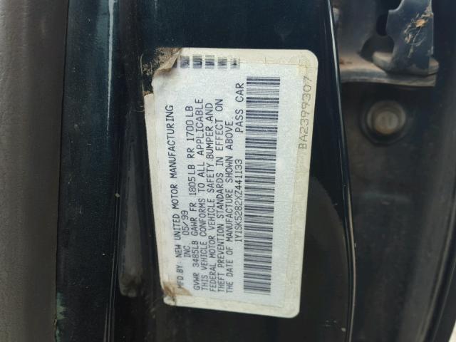 1Y1SK5282XZ441133 - 1999 CHEVROLET GEO PRIZM 黑色 照片 10