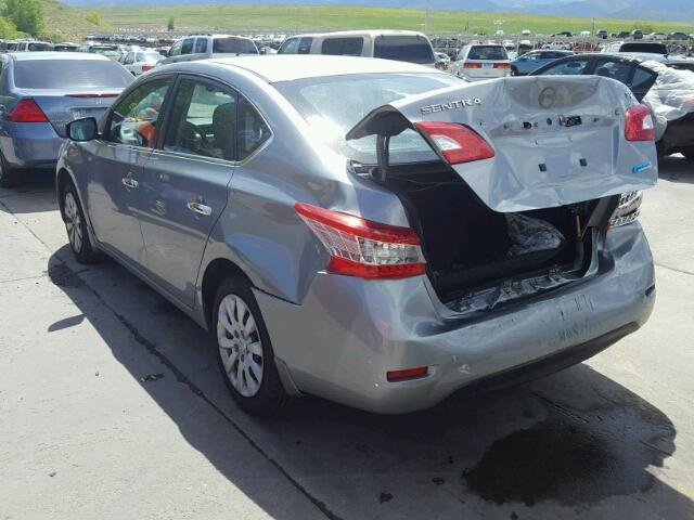 3N1AB7AP4EL615778 - 2014 NISSAN SENTRA S/S GRAY photo 3