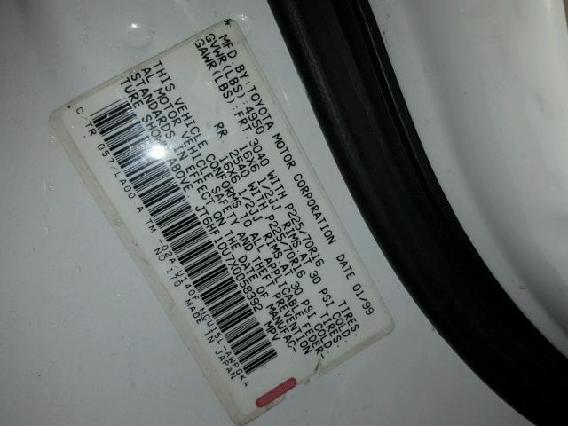 JT6HF10U7X0058392 - 1999 LEXUS RX 300 WHITE photo 10