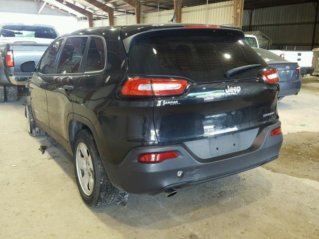 1C4PJLABXEW112435 - 2014 JEEP CHEROKEE S BLACK photo 3