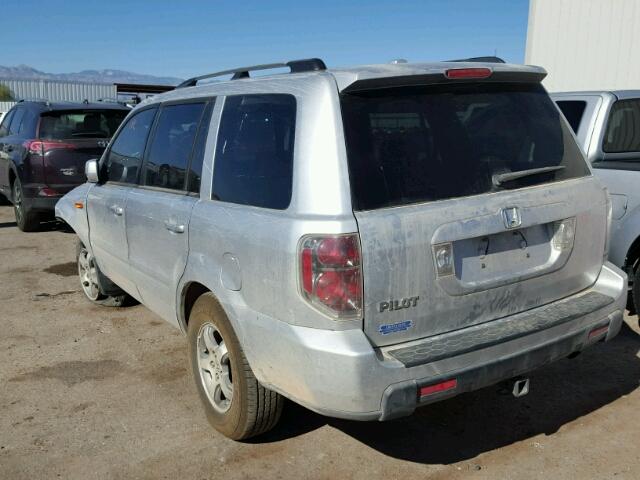 5FNYF28617B042503 - 2007 HONDA PILOT EXL SILVER photo 3