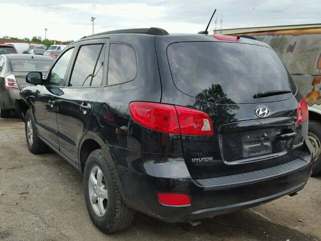 5NMSG13D78H158484 - 2008 HYUNDAI SANTA FE G BLACK photo 3