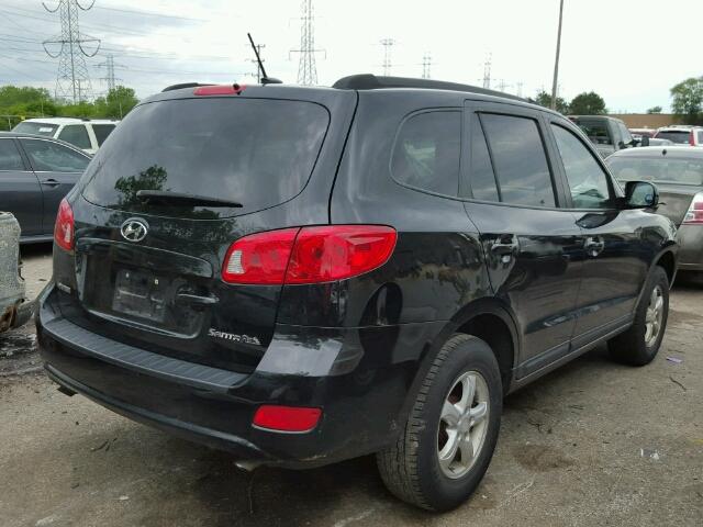 5NMSG13D78H158484 - 2008 HYUNDAI SANTA FE G BLACK photo 4