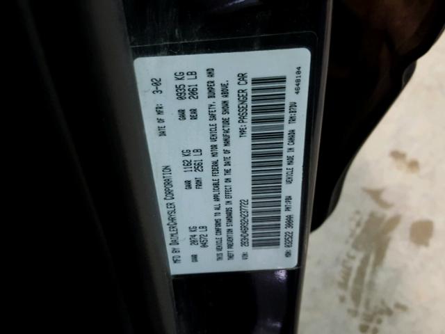 2B3HD46R92H237722 - 2002 DODGE INTREPID S 蓝色 照片 10