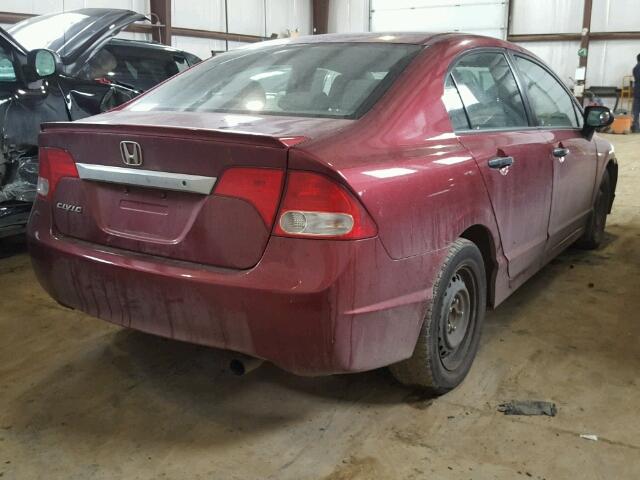 2HGFA16489H013600 - 2009 HONDA CIVIC DX-G BURGUNDY photo 4