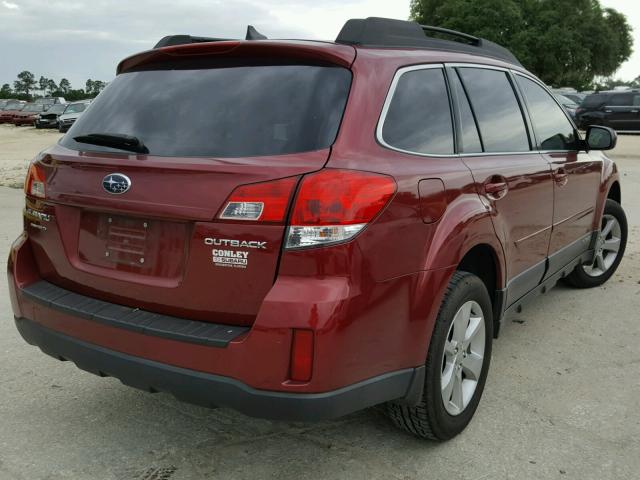 4S4BRCCC8E3217691 - 2014 SUBARU OUTBACK 2. RED photo 4