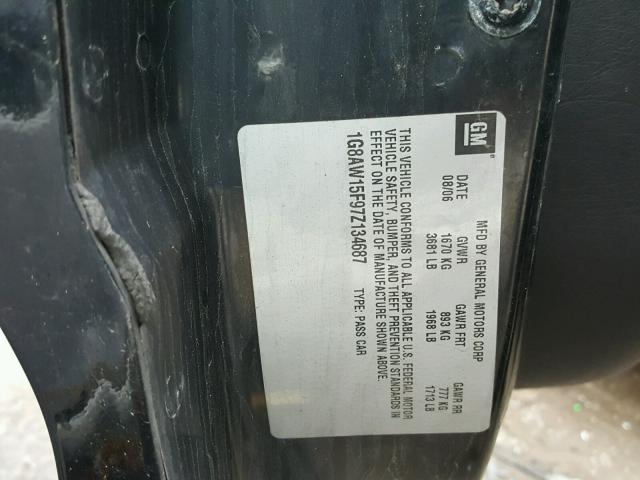 1G8AW15F97Z134687 - 2007 SATURN ION LEVEL BLACK photo 10