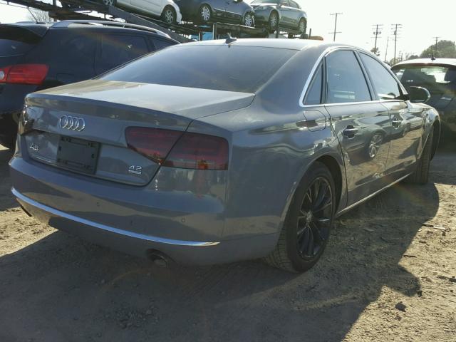 WAUAVAFDXBN001164 - 2011 AUDI A8 QUATTRO GRAY photo 4