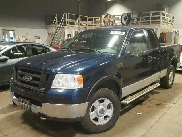 1FTPX14595FA59185 - 2005 FORD F150 BLUE photo 2