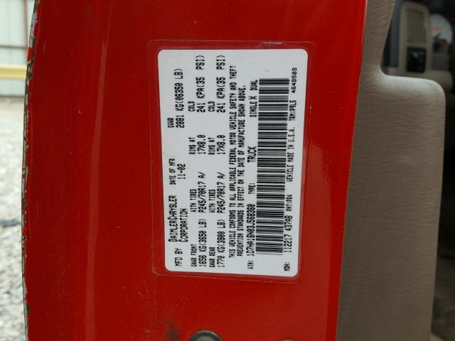 1D7HA16N03J568360 - 2003 DODGE RAM 1500 S RED photo 10