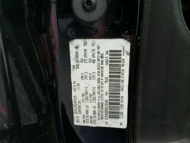 3D7KA28D64G159184 - 2004 DODGE RAM 2500 S Սև լուսանկար 10