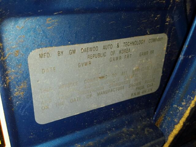 KL1TD52635B473426 - 2005 CHEVROLET AVEO BASE Mavi fotoğraf 10